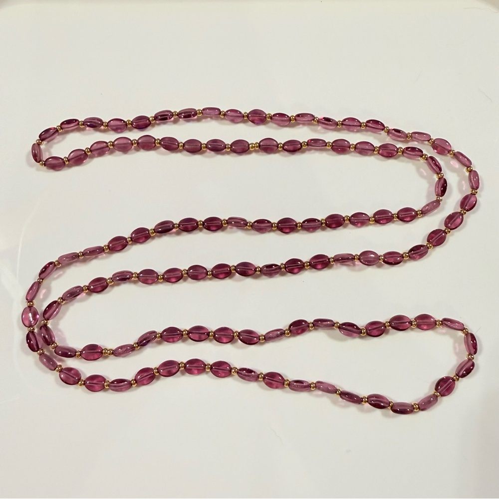 N3 - Chic Purple Beaded Necklace 42” Length